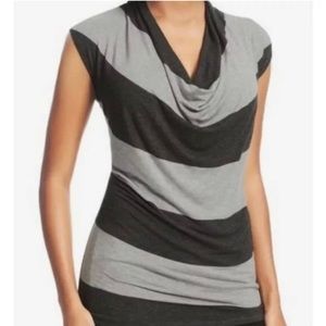 Cabi dark grey and light grey striped top. Style 620.  Size Medium.